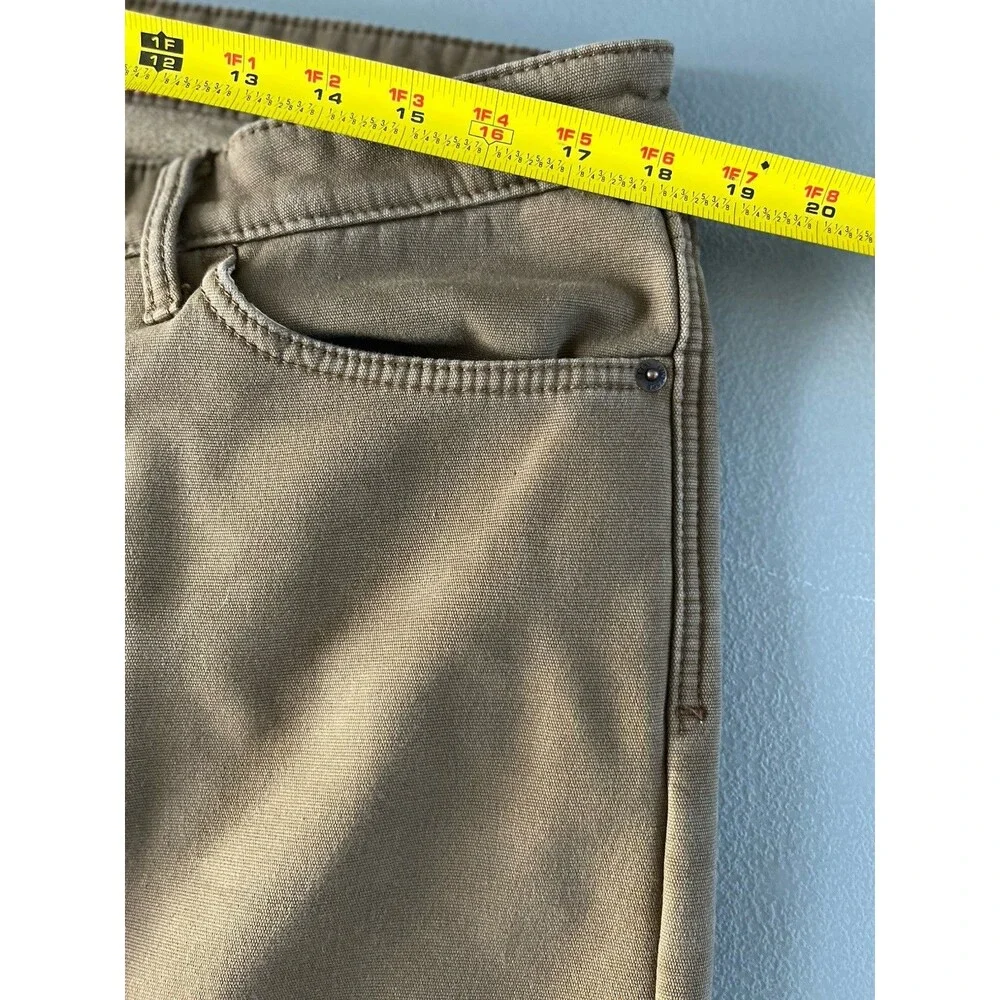 Weatherproof Vintage Mens Fleece Lined Canvas Utility Pants Sz 36x30 Brown